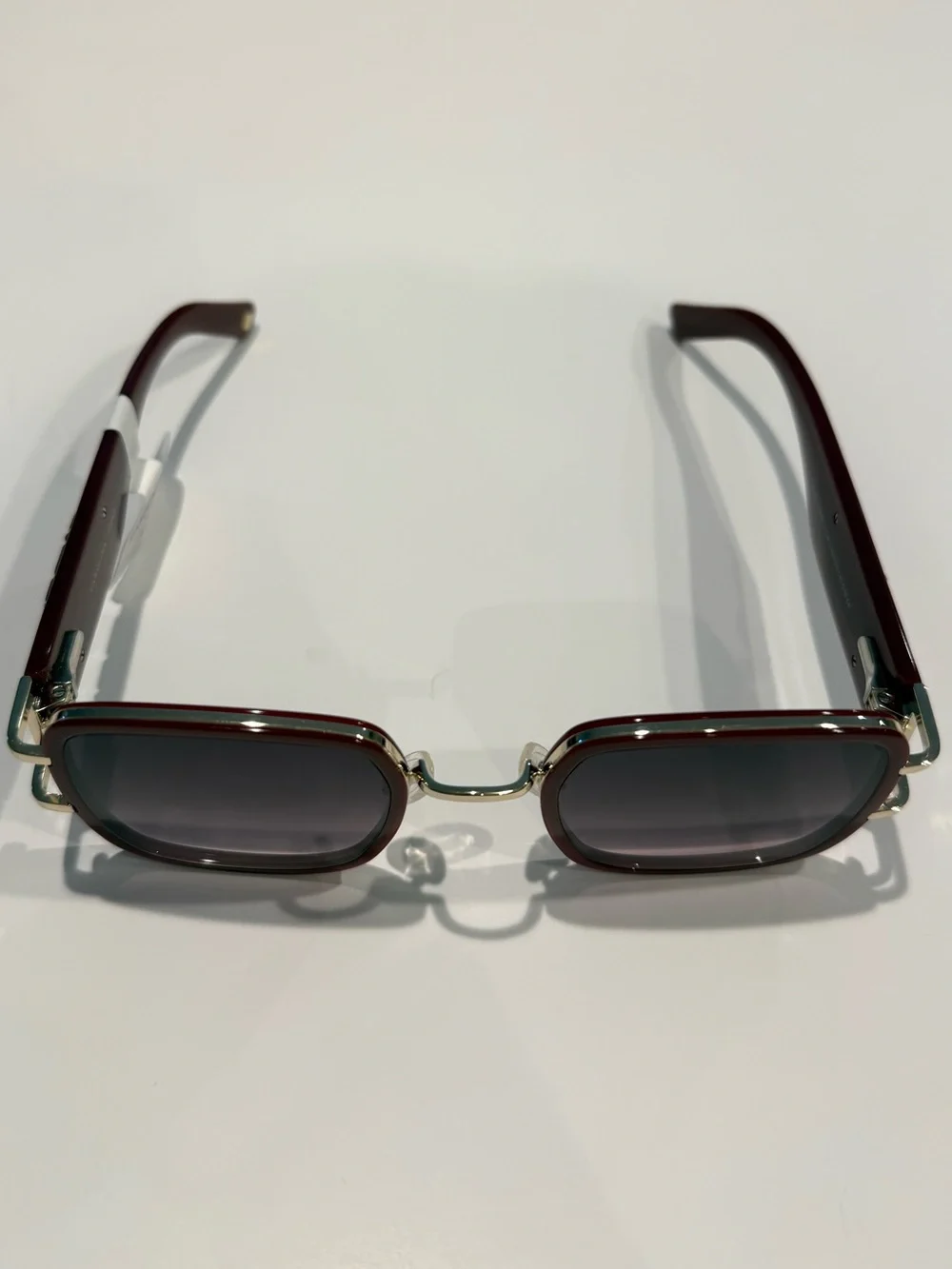 NEW Carolina Lemke Merlot Burgundy & Gold Gradient Sunglasses
